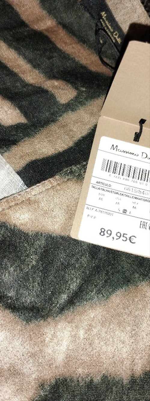 Massimo Dutti 100% Linen Zebra Print Dress. Black And Brown. New With Tags. M - Picture 9 of 10